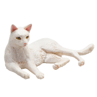 
              Cat Lying White Toy Realistic Pet Figurine
            