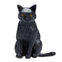 
              Cat Sitting Black Toy Realistic Pet Figurine
            