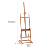 H-Frame Studio Easel Height Adjustable with Canvas Holder Pencil Case Vinsetto