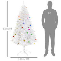 6ft Snow Artificial Christmas Tree Metal Stand Elegant Faux White