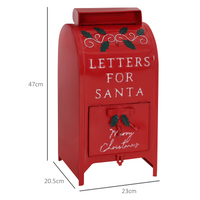 HOMCOM Christmas Post Box Freestanding or Wall Mounted for Xmas Decoration