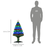 
              3ft Prelit Artificial Christmas Tree with Multi-Coloured Fiber Optic LED Green
            