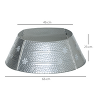 
              HOMCOM 66cm Christmas Tree Collar with Hollow Snowflake Patterns Silver
            