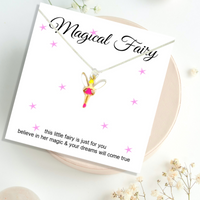 Magical Fairy Girls Necklace Mini Gift Hamper | Girls Birthday mini flower Bouquet | Childrens Jewellery | Grandaughter Christmas Present UK