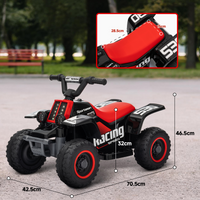 AIYAPLAY 6V Electric Quad Bike for Kids w/ Forward Backward, Black and Red