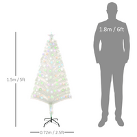 
              5 Feet Prelit Artificial Christmas Tree with Fiber Optic LED Light White
            