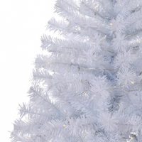 4 FT Pre-lit Artificial Christmas Tree, Hinged Xmas Pine Tree with 346 Branch Tips, 140 Lights and Remote Control for Holiday Party Office Home, White