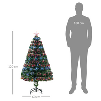 4ft Prelit Artificial Christmas Tree with Multi-Coloured Fiber LED Light Green