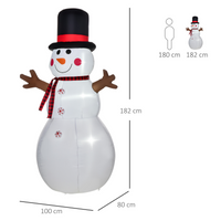 6ft Giant Inflatable Snowman Christmas Deco LED Lights Accessories Cute Family