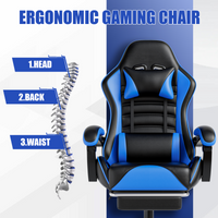 
              Video Game Chair for Adults, Computer Chair Gaming Chairs for Kids, Adjustable Lumbar Pillow Headrest Office Desk Chair Gamer Chair with Footrest
            
