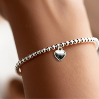 Merry Christmas Gift Hamper | Silver Heart Bracelet & Jewellery Box