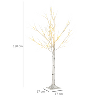 
              HOMCOM 4ft Artificial White Birch Tree Light  72 Warm White Pre-Lit LED Light
            