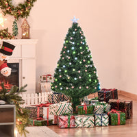 4FT PreLit Artificial Christmas Tree Fibre Optic Deco LED Light Xmas Deco Green