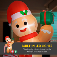 
              Outsunny 8FT Christmas Blow Up Gingerbread Man with Candy Cane for Party
            