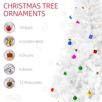 
              6ft Snow Artificial Christmas Tree Metal Stand Elegant Faux White
            