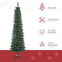 5.5FT Artificial Snow Dipped Christmas Tree Home Indoor Green HOMCOM