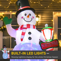 8ft Tall Christmas Inflatable Snowman Street Lamp Lighted Garden Lawn