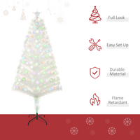 
              5 Feet Prelit Artificial Christmas Tree with Fiber Optic LED Light White
            