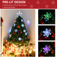 
              3FT Green Fibre Optic Artificial Christmas Tree LED Snowflakes Fireproofing
            