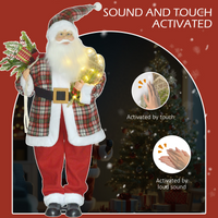 
              HOMCOM 133cm Animated Santa Claus w/ Sound Activated Festive Music for Party
            