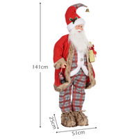 HOMCOM 141cm Animated Santa Claus with Sound Activated for Party Festival