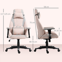 
              HOMCOM Gamer Computer Chair, Gaming Chair with Swivel Wheels, Pale Pink
            