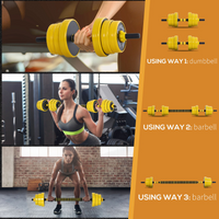 
              20KG Barbell Dumbbell Set Fitness Exercise Home Gym Plate Bar Clamp Rod HOMCOM
            
