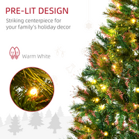 
              1.5m 5ft Pre-Lit Christmas Tree Artificial Spruce Warm White LED Metal Stand
            