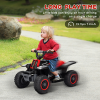 AIYAPLAY 6V Electric Quad Bike for Kids w/ Forward Backward, Black and Red