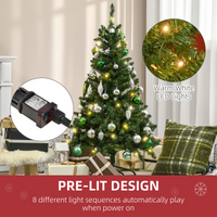 4 Feet Christmas Tree Warm White LED Light Holiday Home Decoration, Green