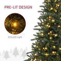 HOMCOM 6ft Artificial Christmas Tree with Warm White LED Light, Metal Base