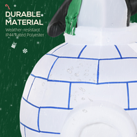 5ft Christmas Inflatable Penguins Wearing a Scarf with Ice House In & outdoors