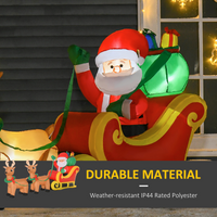 
              3.5ft Christmas Inflatable Santa Claus on Sleigh LED Indoor Outdoor
            