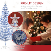 Artificial Fibre Optic Christmas Tree Seasonal Decoration w/ 26 LED HOMCOM
