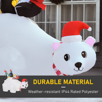 
              5ft Outdoor Christmas Inflatable with LED Ligh Polar Bear Three Penguins Garden
            