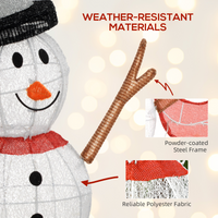 Outsunny Lighted Christmas Snowman Waterproof Outdoor Christmas Decorations
