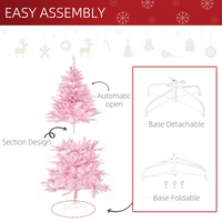 5FT Artificial Christmas Tree Holiday Xmas Automatic Open for Home Party Pink