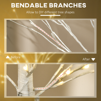 
              5ft Artificial White Birch Tree Light  96 Warm White Pre-Lit LED Light
            