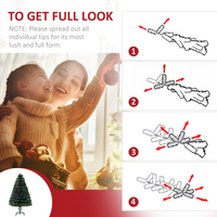 
              4ft Prelit Artificial Christmas Tree with Multi-Coloured Fiber LED Light Green
            