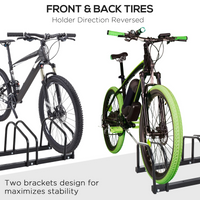 6 Bike Parking Rack Locking Storage Stand Holder Floor Wall Mount Black HOMCOM