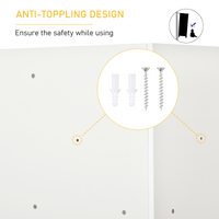 HOMCOM 3 Tier Kids Bookcase Toy Organiser Storage w/ 3 Fabric Drawers, White