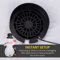 Outsunny 8FT Inflatable Snowman Holding Gift Box w/ Penguin and LED Lights