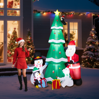 
              2.25M Lighted Christmas Inflatable Decoration, Inflatable Christmas Tree with Santa and Snowman, Funny Blow Up Yard Decorations with Built-in LED Lights for Holiday Party Front Yard Lawn Garden Decor
            