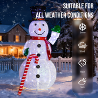 
              1.7M Lighted Snowman Holding Candy Cane Christmas Yard Decorations, Pre-lit Pull Up Snowman with 240 White LEDs, for Xmas Outdoor Holiday Indoor Decor Lighted Holiday Displays, White
            