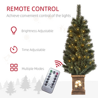 HOMCOM 4ft Artificial Christmas Tree with 80 Warm White LED Lights Remote