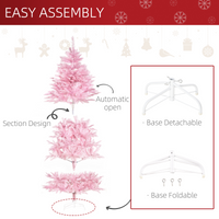 
              6FT Artificial Christmas Tree Holiday Xmas Automatic Open for Home Party Pink
            