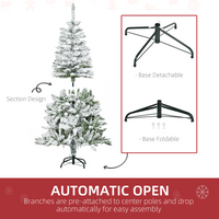 
              5ft Snow Flocked Artificial Christmas Tree w/ Realistic Branch Tips HOMCOM
            