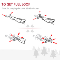 
              7FT Prelit Artificial Pencil Christmas Tree Warm White LED Red Berry Green
            