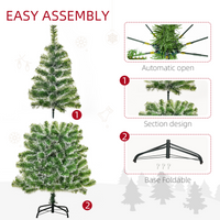 5ft Indoor Christmas Tree Artificial Deco Xmas Gift Metal Stand 416 Tips