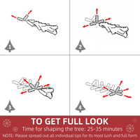 6 Feet Christmas Tree Warm White LED Light Holiday Home Decoration, Green